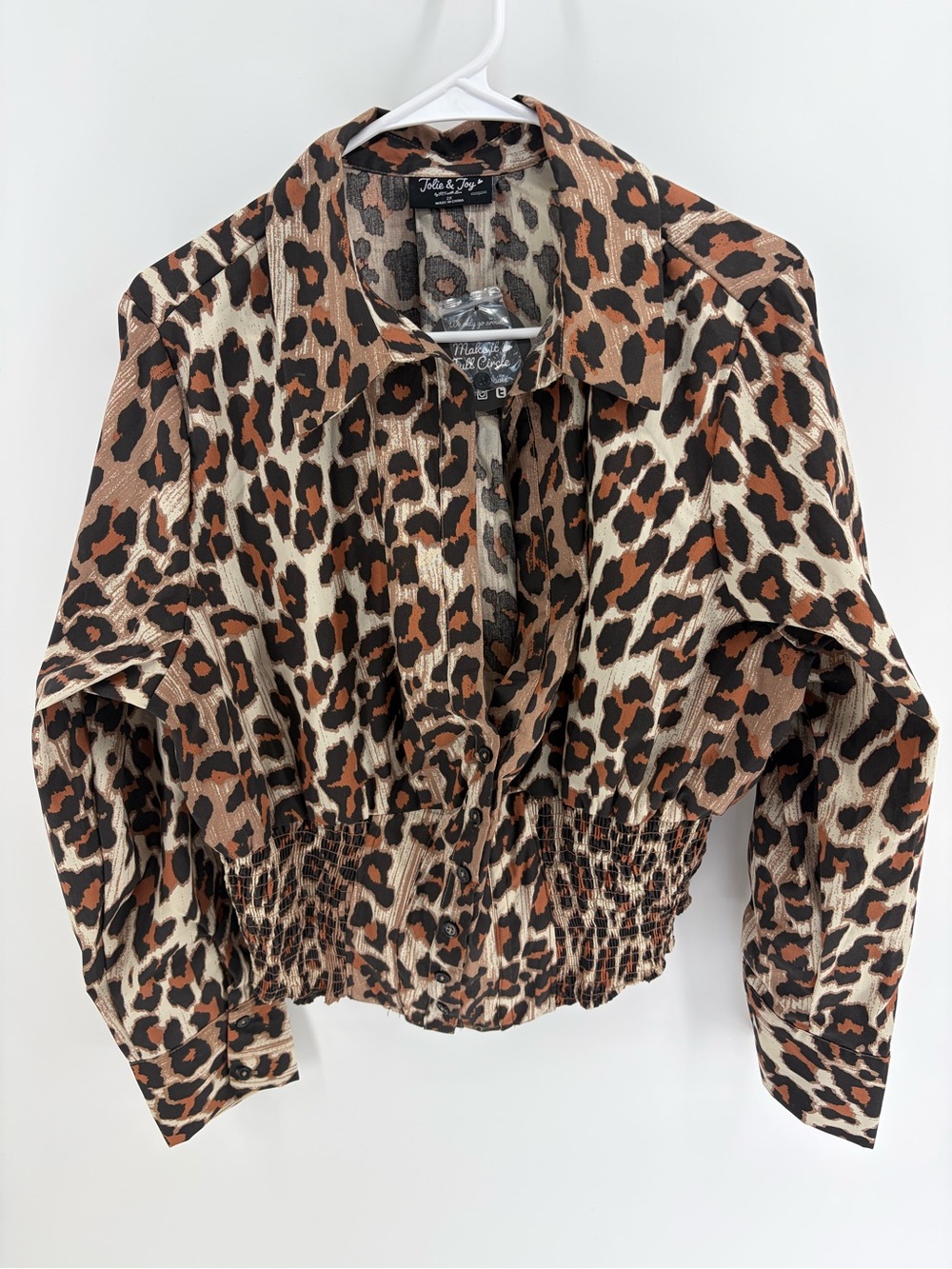 NWT Jolie & Joy Leopard Print Blouse - XXL